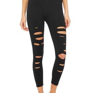 Alo 7/8 High-Waist Ripped Warrior
